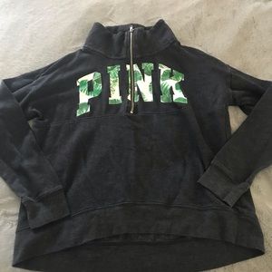 Vs pink half zip sz m
